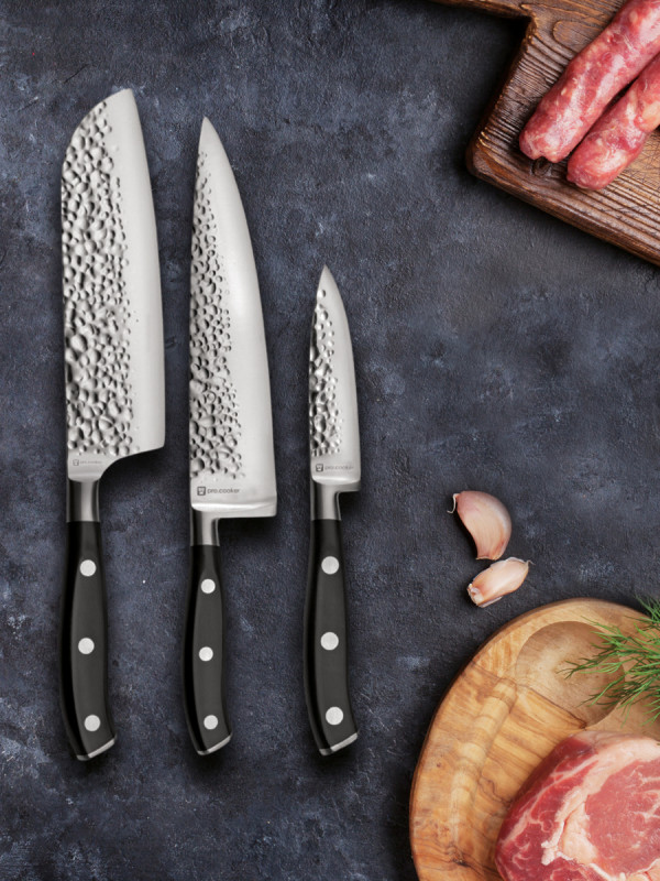 Couteau santoku 18 cm inox POM unie Okito Pro.cooker