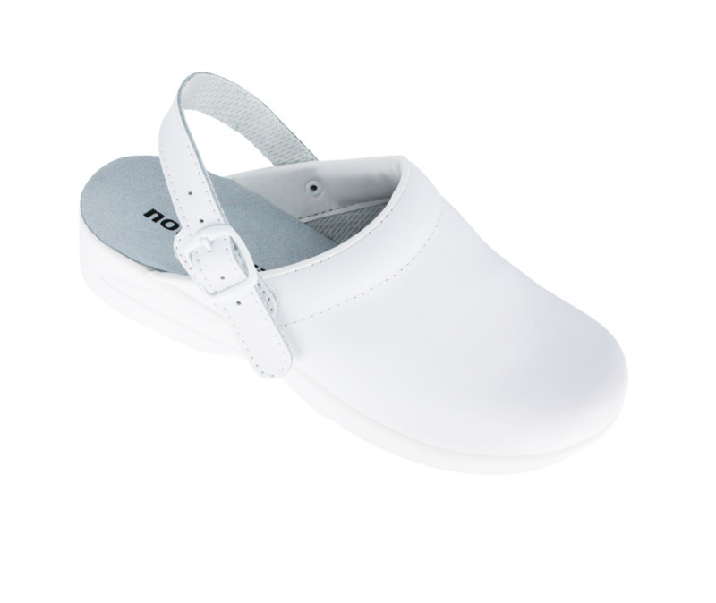 Sabot avec bride blanc en cuir Mado Nordways