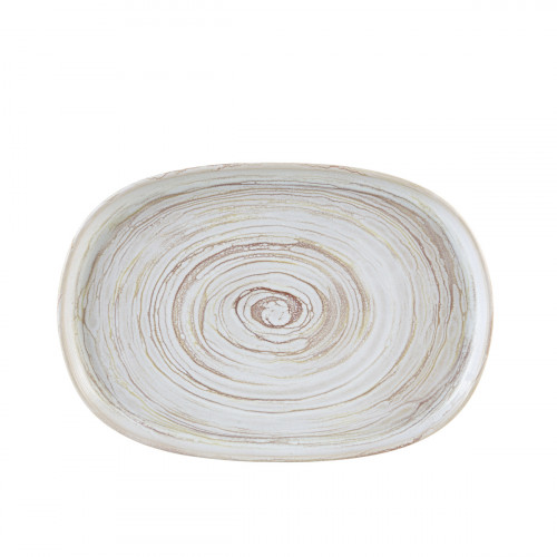 Assiette ovale beige grès émaillé 33x22,5 cm Aurora Accolade