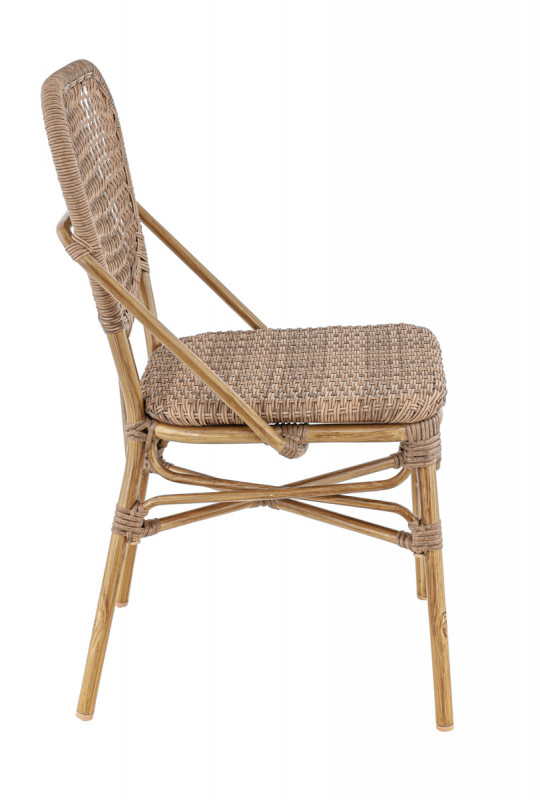 Chaise de terrasse rotin noisette 87x46x56 cm Dax