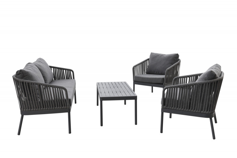 Set sofa de terrasse gris anthracite Cadix