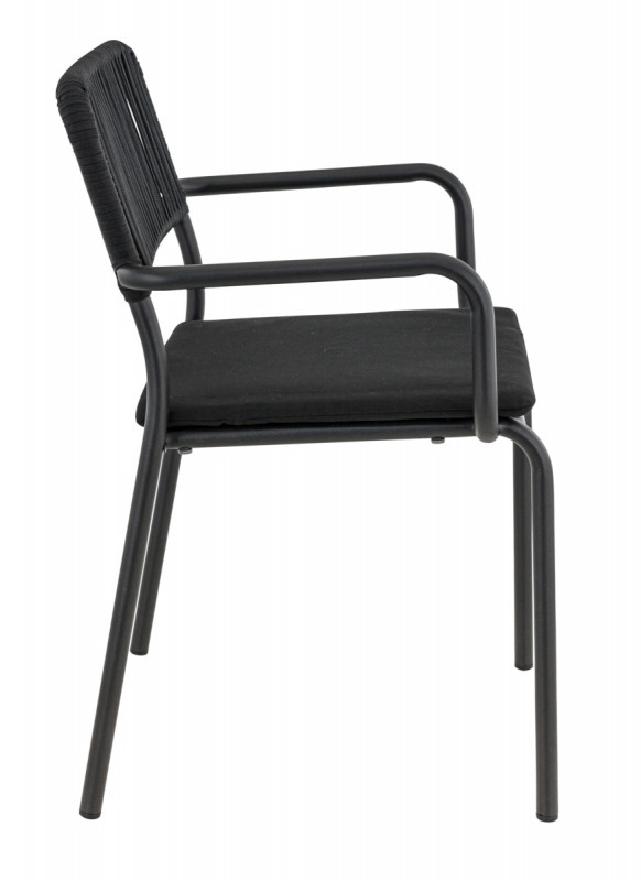 Fauteuil de terrasse noir 83x57x58 cm Murcia