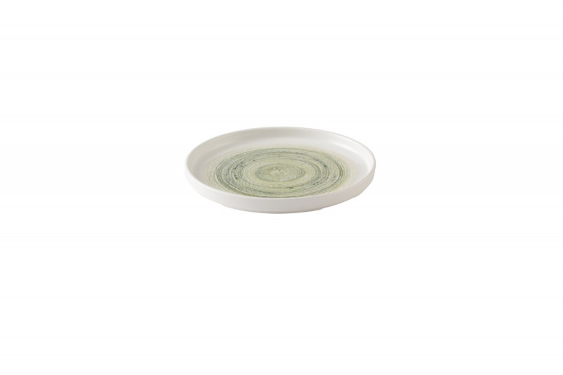 Assiette coupe plate rond vert porcelaine vitrifiée Ø 16 cm Elements Churchill