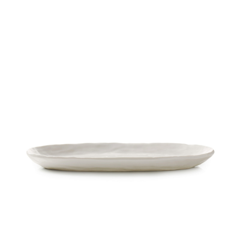 Assiette coupe plate ovale Blanc albâtre porcelaine 24,5x13,5 cm Yli Revol