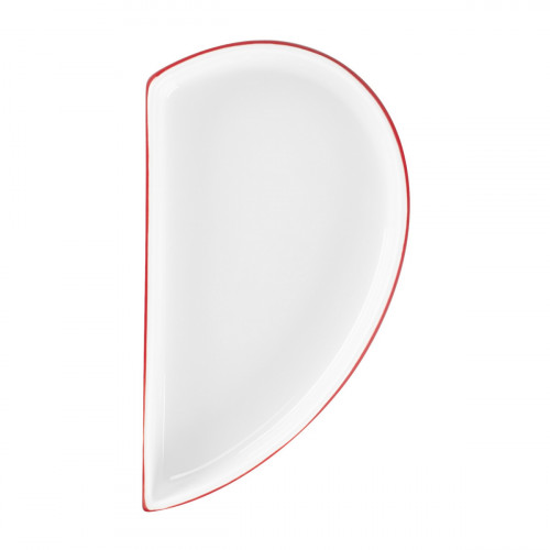 Assiette plate partie droite blanc porcelaine 10x18 cm Cliché Rak