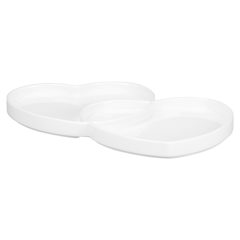 Assiette plate double blanc porcelaine 29x26,4 cm Cliché Rak